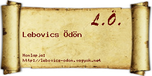 Lebovics Ödön névjegykártya